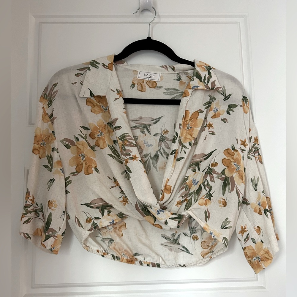 Cropped floral top, sz S